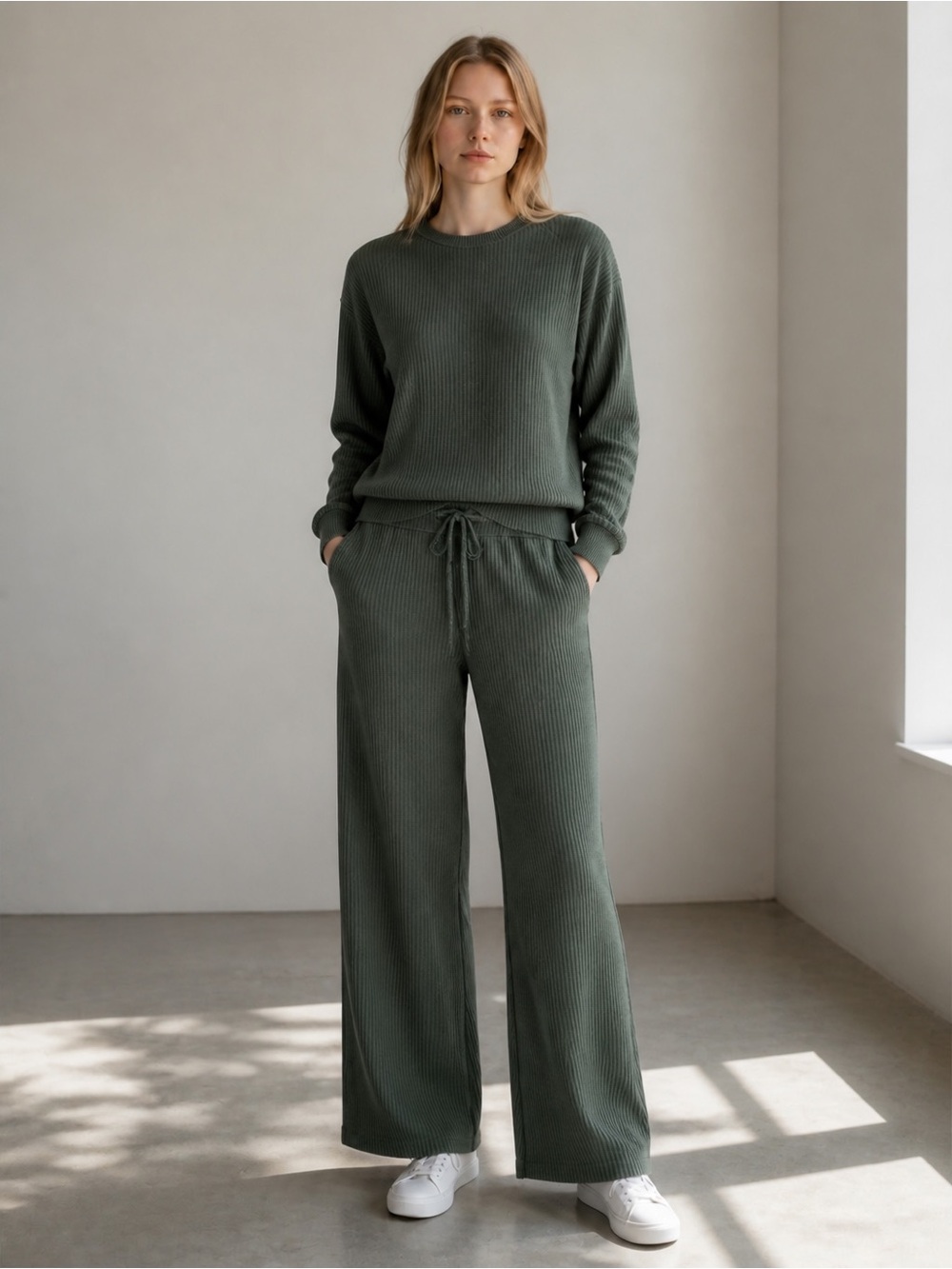 Honeydew Intimates Ribbed Lounge Set NWOT | Medium  Green  2‑Piece Soft Knit